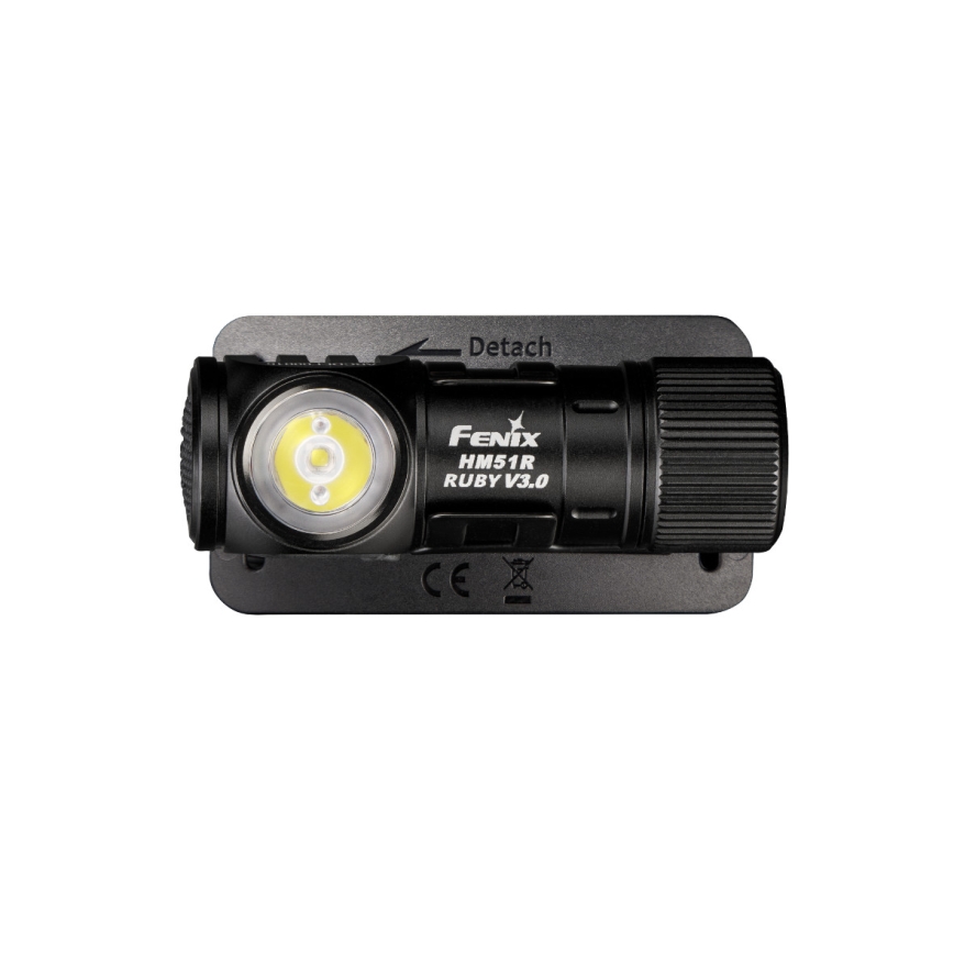 Fenix HM51RV3ABL - LED uzlādējama galvas lampa ar regulējamu spilgtumu LED/USB/1xCR123A 950 mAh IP68 860 lm 125 h melna