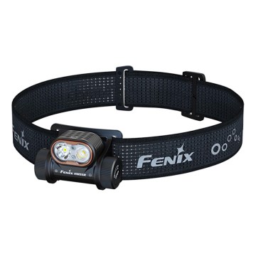 Fenix HM55RABL - LED ar regulējamu spilgtumu uzlādējams galvas lukturis LED/USB/1xCR123A 1600 mAh IP68 1200 lm 141,2 h melns