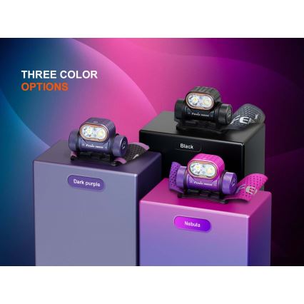 Fenix HM55RABL - LED ar regulējamu spilgtumu uzlādējams galvas lukturis LED/USB/1xCR123A 1600 mAh IP68 1200 lm 141,2 h melns