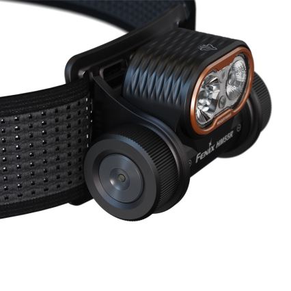 Fenix HM55RABL - LED ar regulējamu spilgtumu uzlādējams galvas lukturis LED/USB/1xCR123A 1600 mAh IP68 1200 lm 141,2 h melns