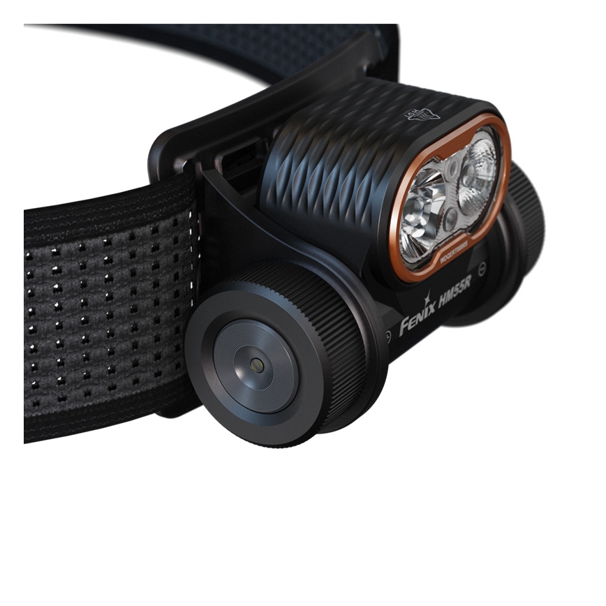 Fenix HM55RABL - LED ar regulējamu spilgtumu uzlādējams galvas lukturis LED/USB/1xCR123A 1600 mAh IP68 1200 lm 141,2 h melns