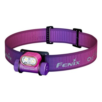 Fenix HM55RNBL - LED ar regulējamu spilgtumu uzlādējamā galvas lampa LED/USB/1xCR123A 1600 mAh IP68 1200 lm 141,2 h violeta
