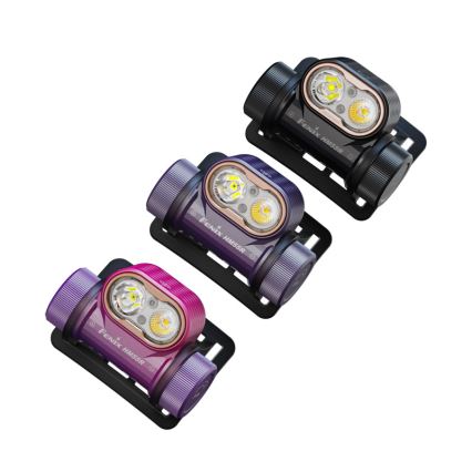Fenix HM55RPRP - LED uzlādējamais galvas lukturis ar regulējamu spilgtumu LED/USB/1xCR123A 1600 mAh IP68 1200 lm 141,2 h violeta/melna