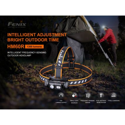 Fenix HM60R - LED Aptumšojama uzlādējams galvas lampa 4xLED/USB/2xCR123A IP68 1300 spīdīgs 300 h 3400 mAh