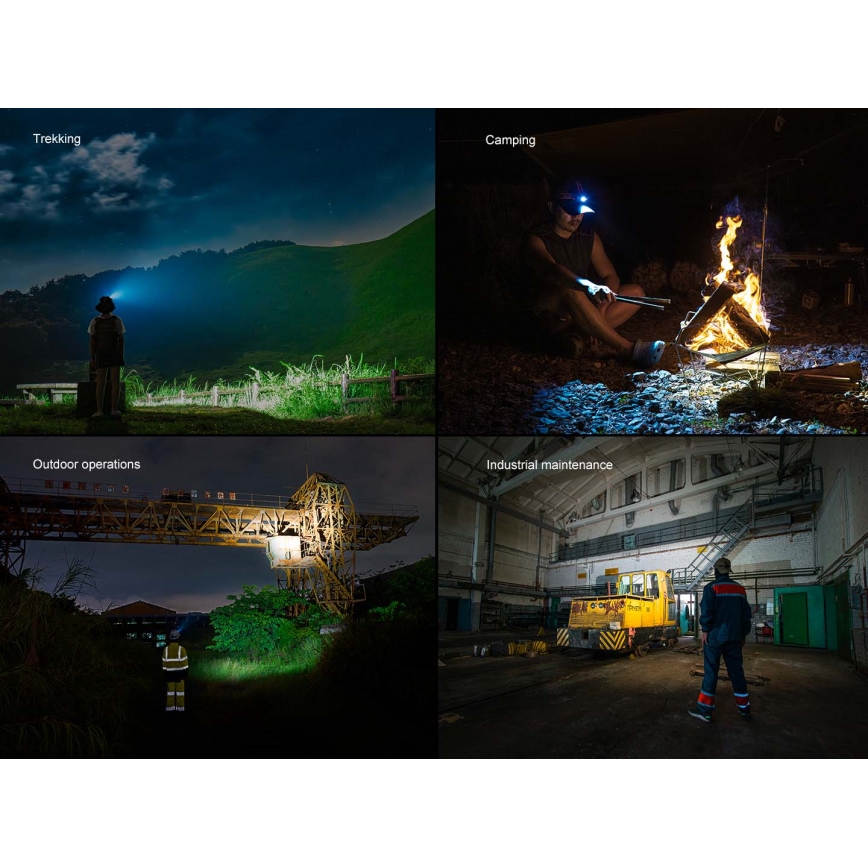 Fenix HM60RV20 - LED aptumšojama uzlādējamā galvas lampa LED/USB 4000 mAh IP68 1600 lm 292 h oranžā