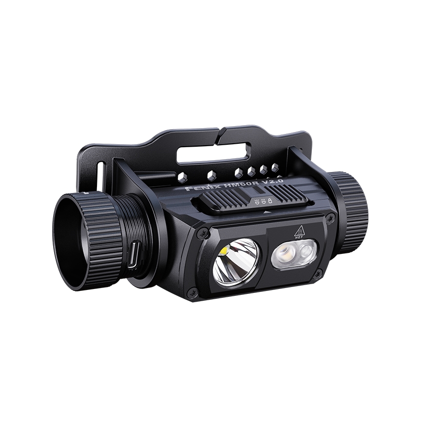 Fenix HM60RV20 - LED aptumšojama uzlādējamā galvas lampa LED/USB 4000 mAh IP68 1600 lm 292 h oranžā