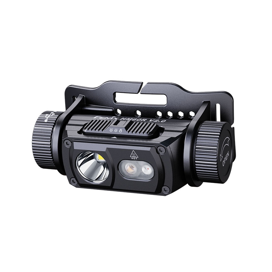 Fenix HM60RV20 - LED aptumšojama uzlādējamā galvas lampa LED/USB 4000 mAh IP68 1600 lm 292 h oranžā