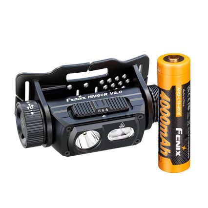 Fenix HM60RV20 - LED aptumšojama uzlādējamā galvas lampa LED/USB 4000 mAh IP68 1600 lm 292 h oranžā