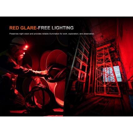 Fenix HM61RV30 - Regulējams LED uzlādējams galvas lukturis LED/USB/1xCR123A 4000 mAh IP68 1800 lm 400 h melns