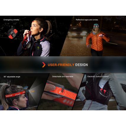 Fenix HM62TMGM - LED Aptumšojama uzlādējams galvas lampa LED/USB IP68 1200 spīdīgs 280 h 3400 mAh