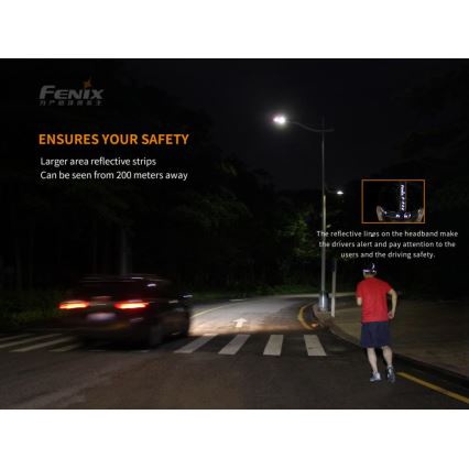 Fenix HM65R - LED Uzlādējams galvas lukturis 2xLED/2xCR123A IP68 1400 lm 300 hrs