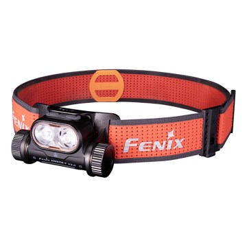 Fenix HM65RTV20BLC- LED Aptumšojama uzlādējams galvas lampa LED/USB/2xCR123A IP68 3400 mAh melna/oranža