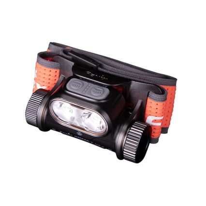 Fenix HM65RTV20BLC- LED Aptumšojama uzlādējams galvas lampa LED/USB/2xCR123A IP68 3400 mAh melna/oranža