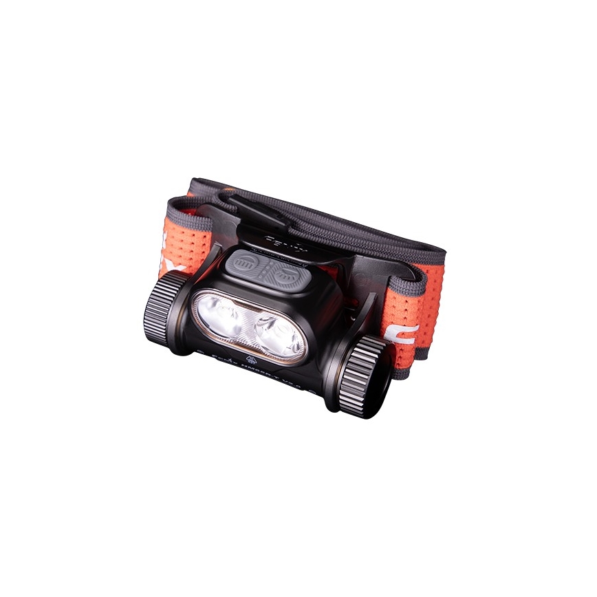 Fenix HM65RTV20BLC- LED Aptumšojama uzlādējams galvas lampa LED/USB/2xCR123A IP68 3400 mAh melna/oranža