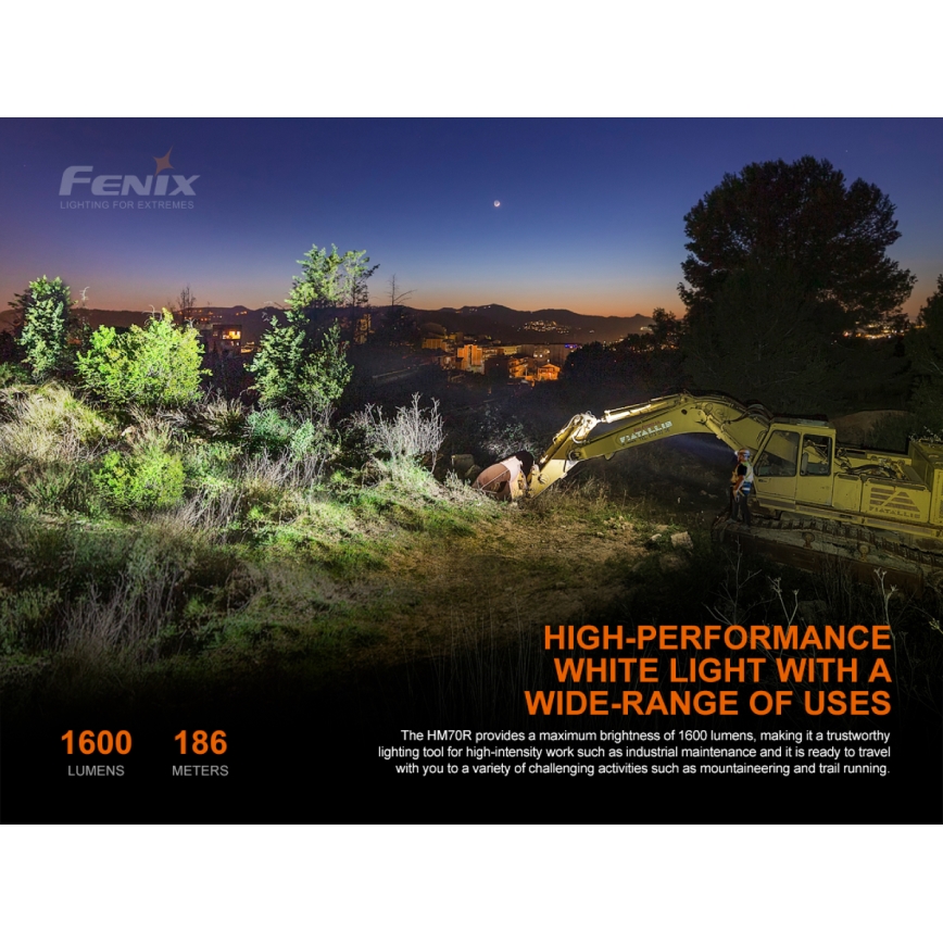 Fenix HM70R - LED Uzlādējama galvas lampa 4xLED/1x21700 IP68 1600 spīdīgs 800 h 5000 mAh