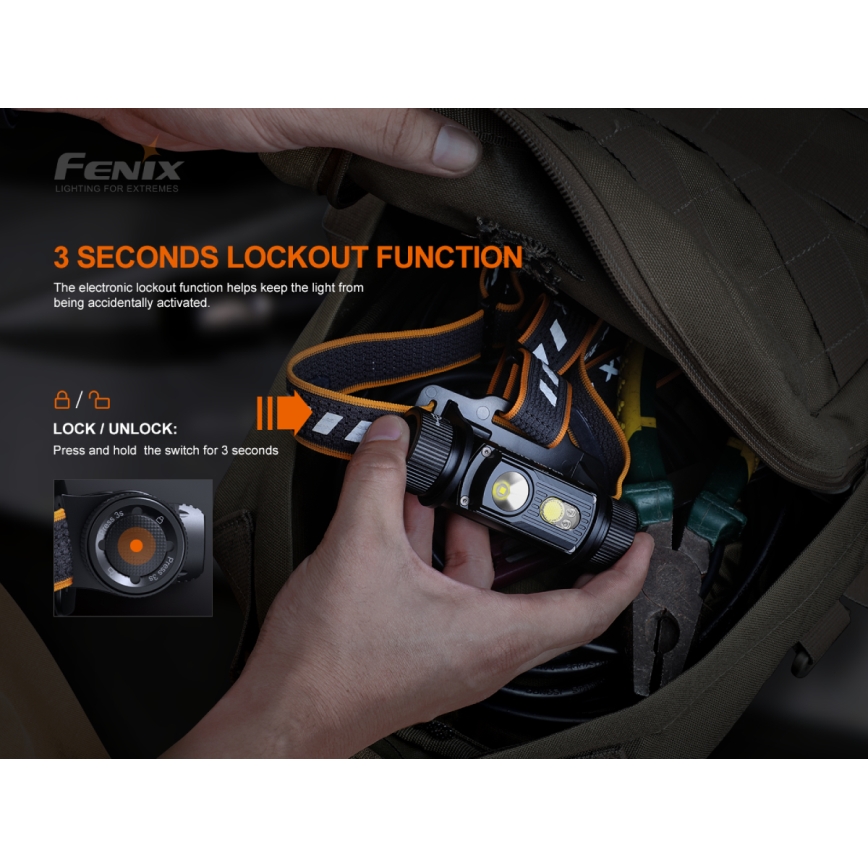 Fenix HM70R - LED Uzlādējama galvas lampa 4xLED/1x21700 IP68 1600 spīdīgs 800 h 5000 mAh