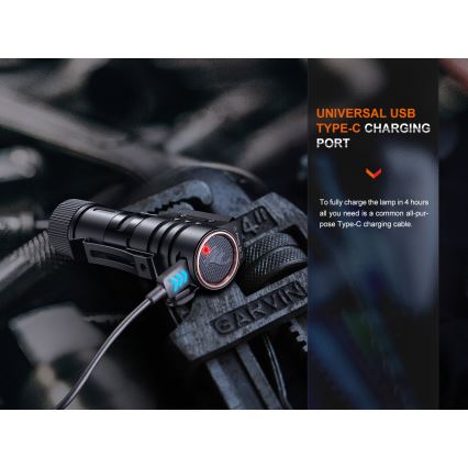Fenix HM71R - LED Uzlādējama galvas lampa LED/USB IP68 2700 spīdīgs 400 h 5000 mAh