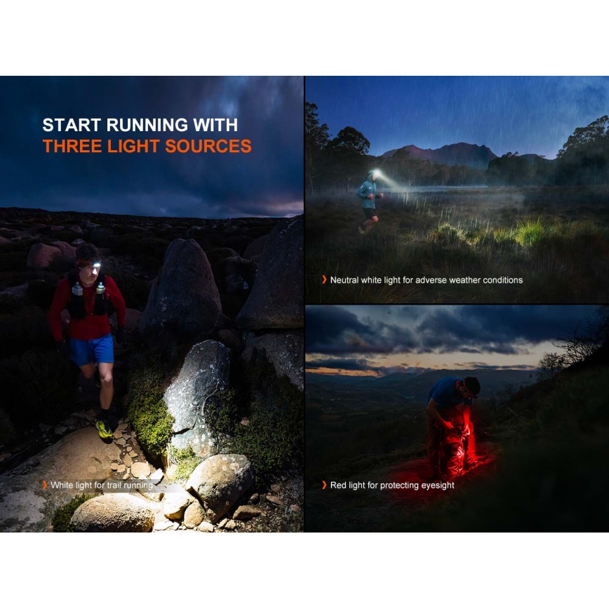 Fenix HP12RTABL - LED ar regulējamu spilgtumu uzlādējamā galvas lampa LED/USB 4000 mAh IP66 1300 lm 310 h melna