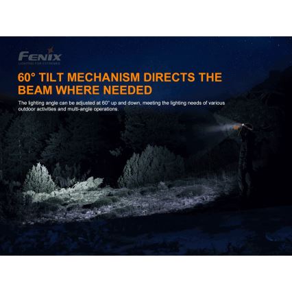 Fenix HP16R1250 - LED Uzlādējama galvas lampa 3xLED/USB 4xAA IP66 1250 lm 600 h 3000 mAh