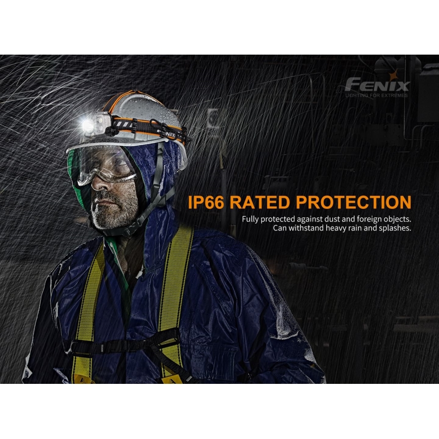 Fenix HP16R1250 - LED Uzlādējama galvas lampa 3xLED/USB 4xAA IP66 1250 lm 600 h 3000 mAh