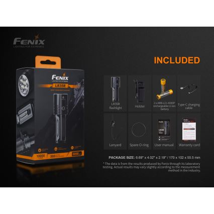 Fenix LR35R - LED Uzlādējams lukturis 6xLED/2x21700 4000 mAh IP68 10000 lm 80 hrs