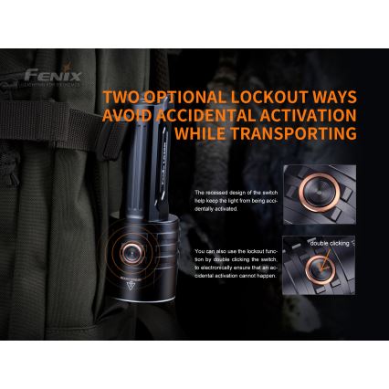 Fenix LR35R - LED Uzlādējams lukturis 6xLED/2x21700 4000 mAh IP68 10000 lm 80 hrs