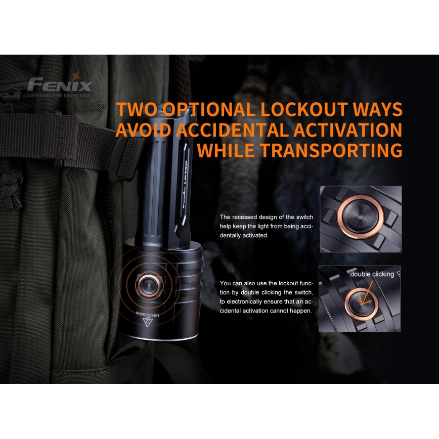 Fenix LR35R - LED Uzlādējams lukturis 6xLED/2x21700 4000 mAh IP68 10000 lm 80 hrs