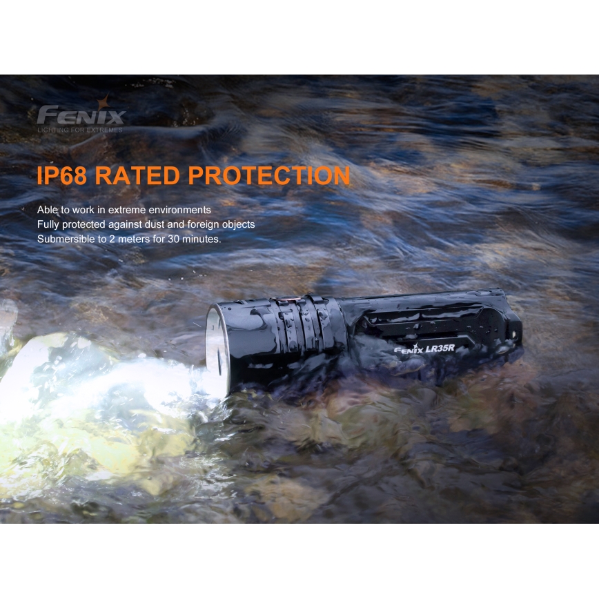 Fenix LR35R - LED Uzlādējams lukturis 6xLED/2x21700 4000 mAh IP68 10000 lm 80 hrs