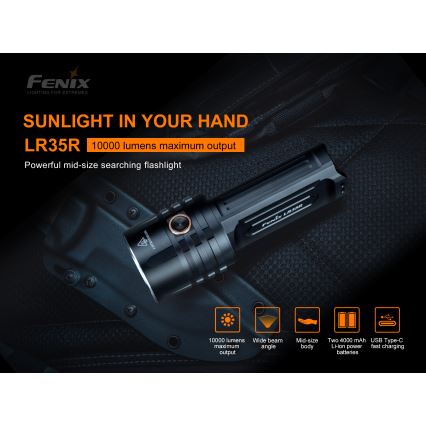 Fenix LR35R - LED Uzlādējams lukturis 6xLED/2x21700 4000 mAh IP68 10000 lm 80 hrs