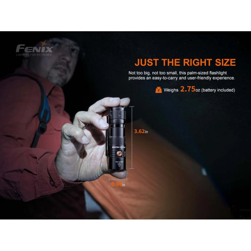 Fenix PD25R - LED Uzlādējams lukturis LED/USB/1xCR123A IP68 800 lm 70 h 700 mAh