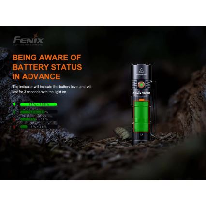 Fenix PD25R - LED Uzlādējams lukturis LED/USB/1xCR123A IP68 800 lm 70 h 700 mAh