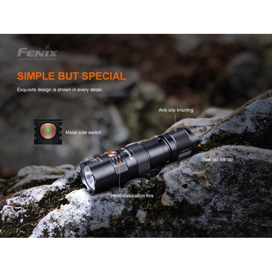Fenix PD25R - LED Uzlādējams lukturis LED/USB/1xCR123A IP68 800 lm 70 h 700 mAh