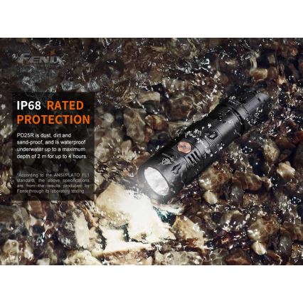 Fenix PD25R - LED Uzlādējams lukturis LED/USB/1xCR123A IP68 800 lm 70 h 700 mAh