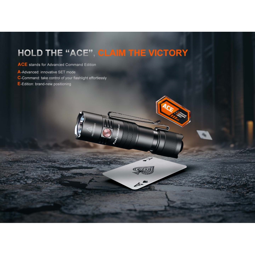 Fenix PD26RACE - regulējams uzlādējams LED lukturis, USB uzlāde, 1600 mAh, IP68, 1300 lm, 556 h, melns