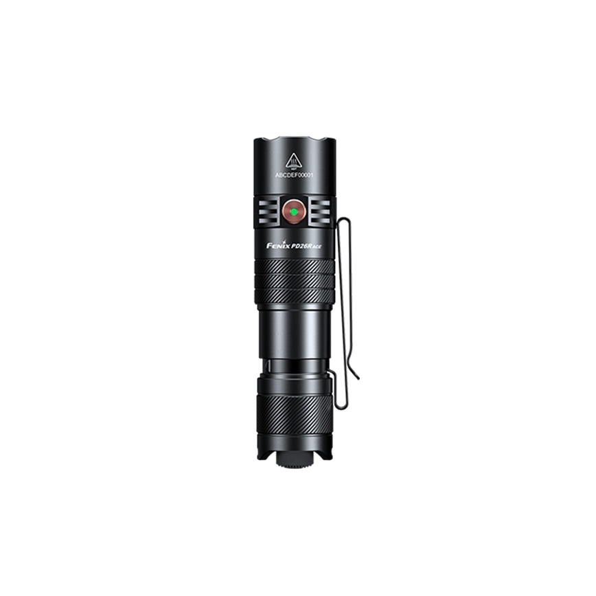 Fenix PD26RACE - regulējams uzlādējams LED lukturis, USB uzlāde, 1600 mAh, IP68, 1300 lm, 556 h, melns