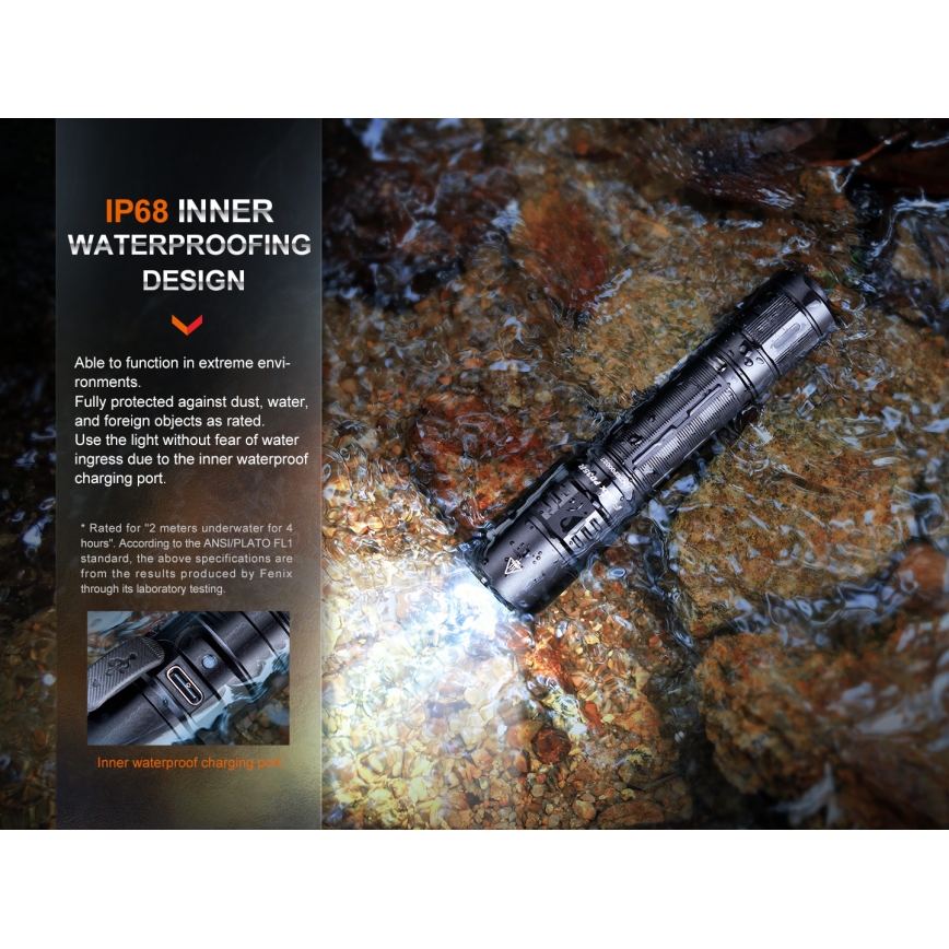 Fenix PD35R - LED Uzlādējams lukturis LED/USB/2xCR123A IP68 1700 lm 100 h 3400 mAh