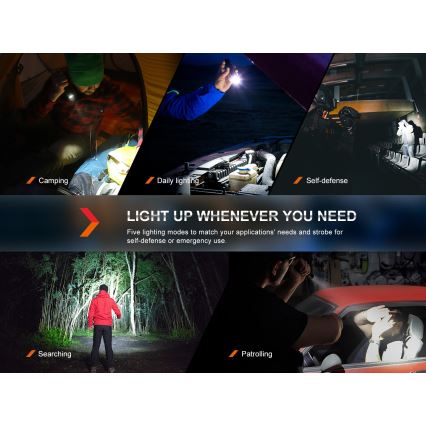 Fenix PD35R - LED Uzlādējams lukturis LED/USB/2xCR123A IP68 1700 lm 100 h 3400 mAh