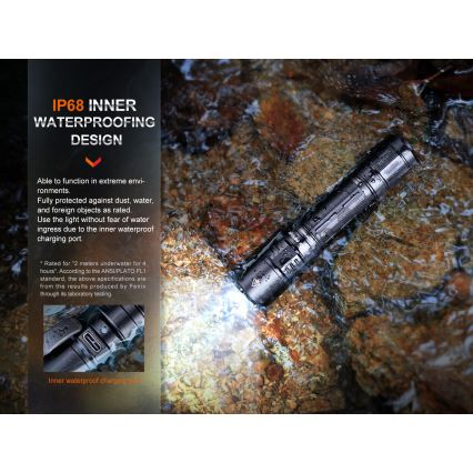 Fenix PD35R - Uzlādējams LED lukturis LED/USB/2xCR123A IP68 1700 lm 100 h 3400 mAh