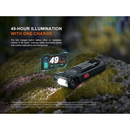Fenix SW05RREDBLC - LED Aptumšojama uzlādējams lukturītis LED/USB IPX6 150 lm 49 h 700 mAh melna