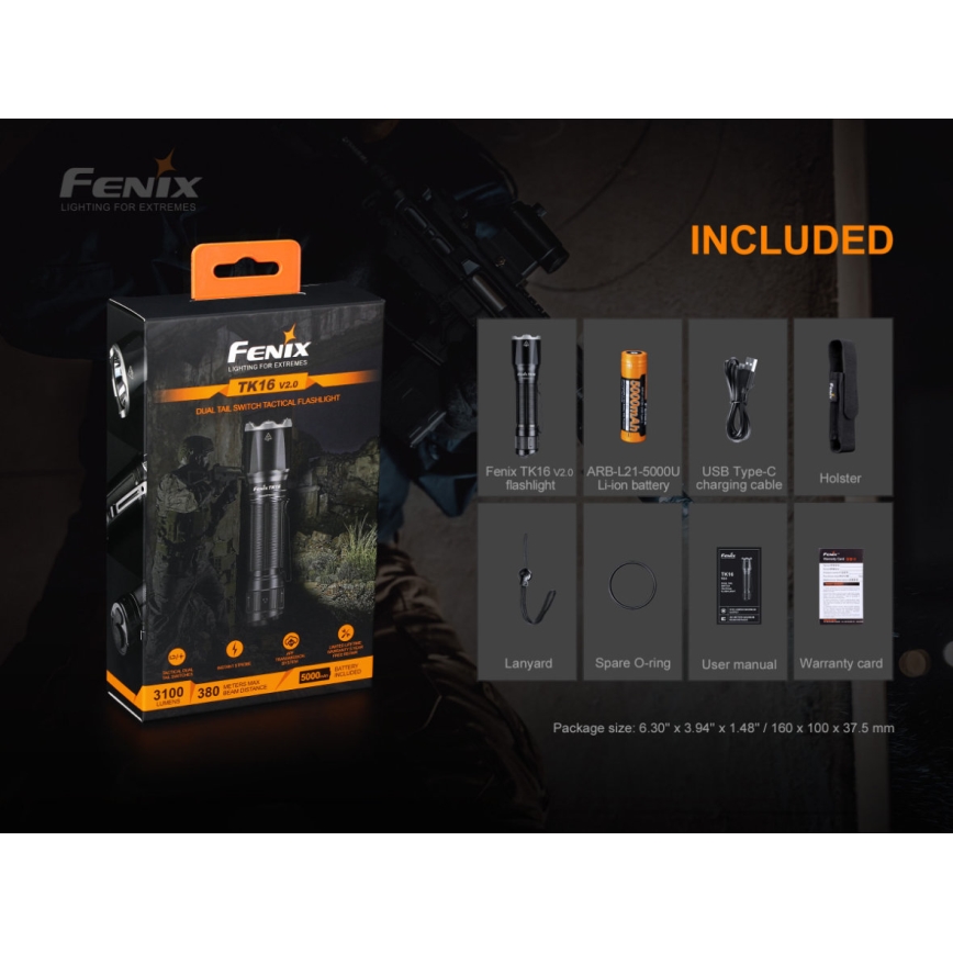 Fenix TK16V20 - LED Uzlādējams lukturis LED/1x21700 IP68 3100 lm 43 hrs