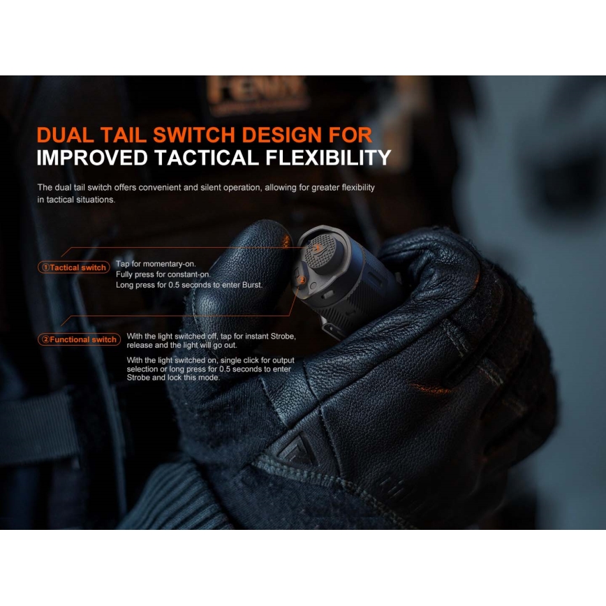 Fenix TK17BLK - LED uzlādējamais lukturis ar regulējamu spilgtumu LED/USB 6000 mAh IP68 3600 lm 60 h melns