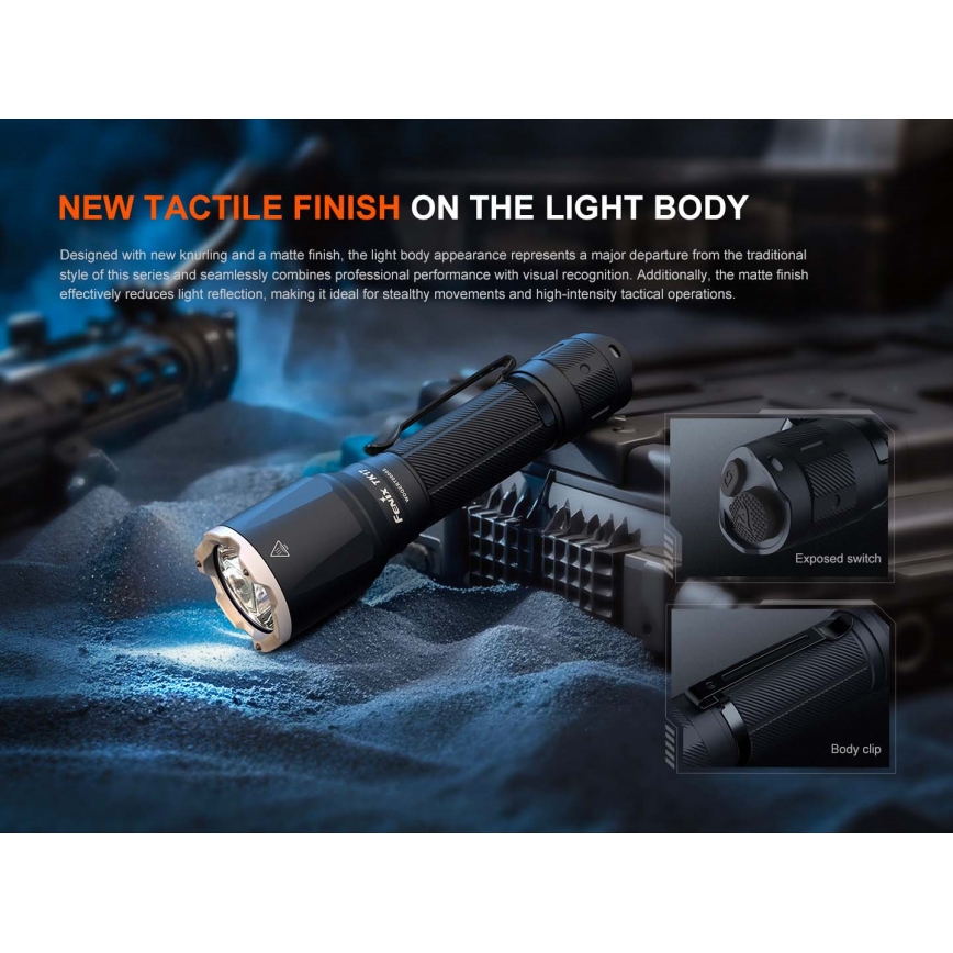 Fenix TK17BLK - LED uzlādējamais lukturis ar regulējamu spilgtumu LED/USB 6000 mAh IP68 3600 lm 60 h melns