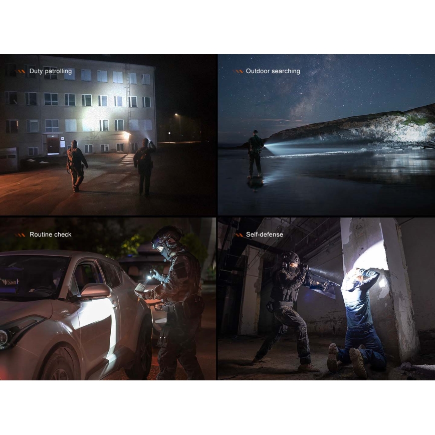 Fenix TK21RBLK - LED uzlādējams lukturis ar regulējamu spilgtumu LED/USB 6000 mAh IP68 3600 lm 72,5 h melns