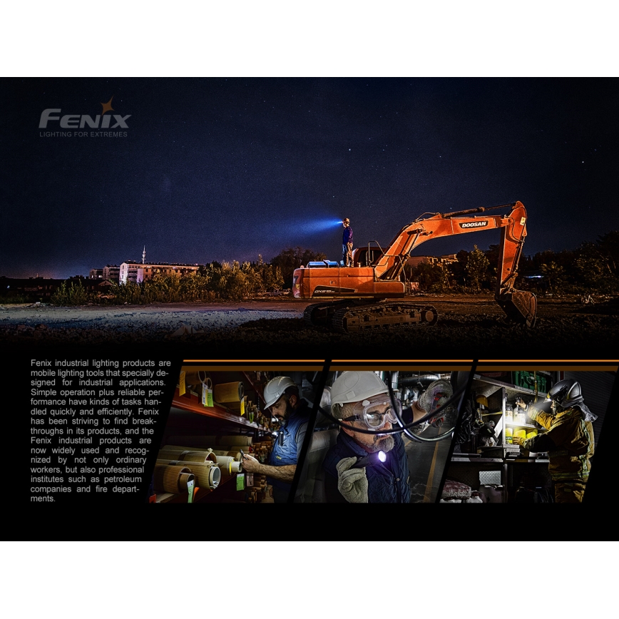 Fenix WT16R -  LED Uzlādējams gaismeklis 2xLED/USB IP66 300 lm 30 hrs