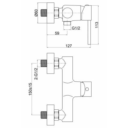 FERRO - Dušas jaucējkrāns FIESTA, spīdīgs hroms