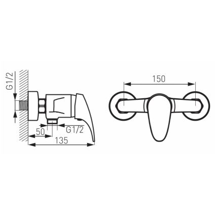 FERRO - Dušas jaucējkrāns ONE spīdīgs hroms