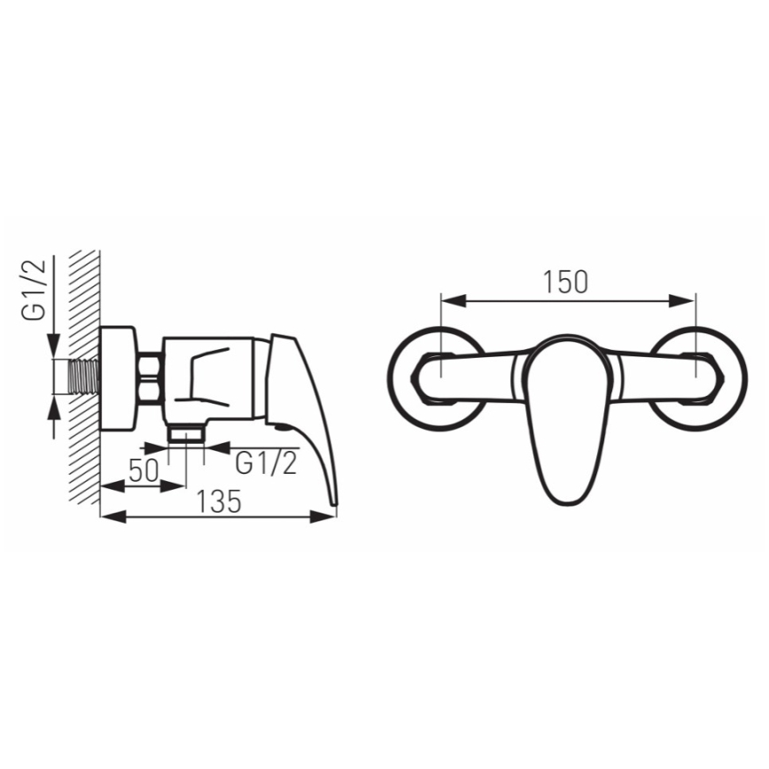 FERRO - Dušas jaucējkrāns ONE spīdīgs hroms