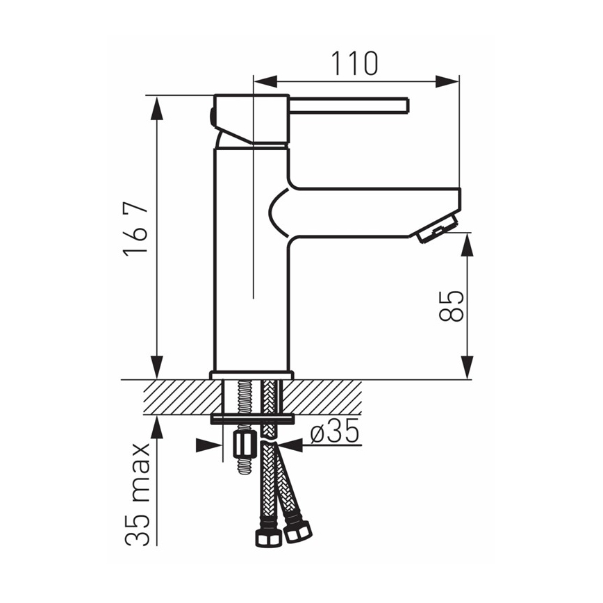 FERRO - izlietnes jaucējkrāns + izlietnes aizbīdnis FIESTA spīdīgs hroms