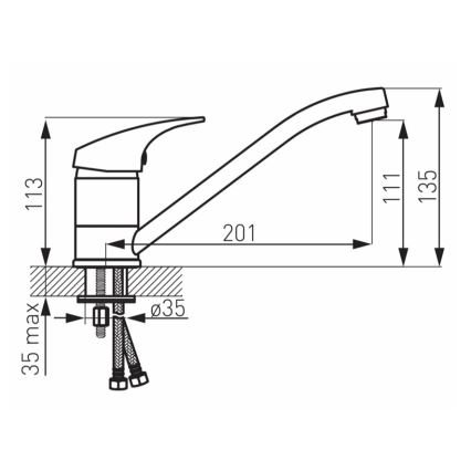 FERRO - izlietnes jaucējkrāns ONE, spīdīgs hroms