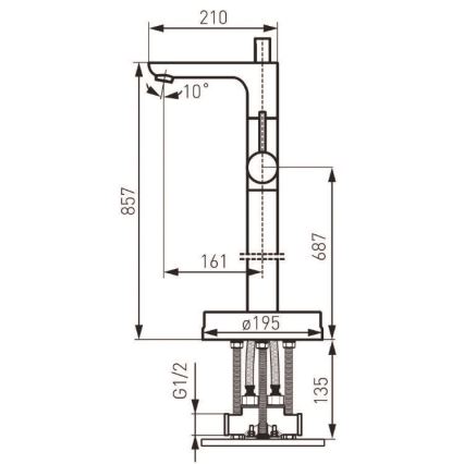 FERRO - Komplekts brīvstāvošai vannai ar jaucējkrānu FIESTA spīdīgs hroms